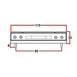 Pencil Hinge 115mm Long Angled backplate