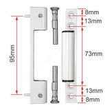 Pencil Hinge 115mm Long Angled backplate