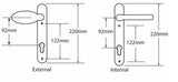 Lever Pad Handle with short Backplate 92mm Screw Centres
